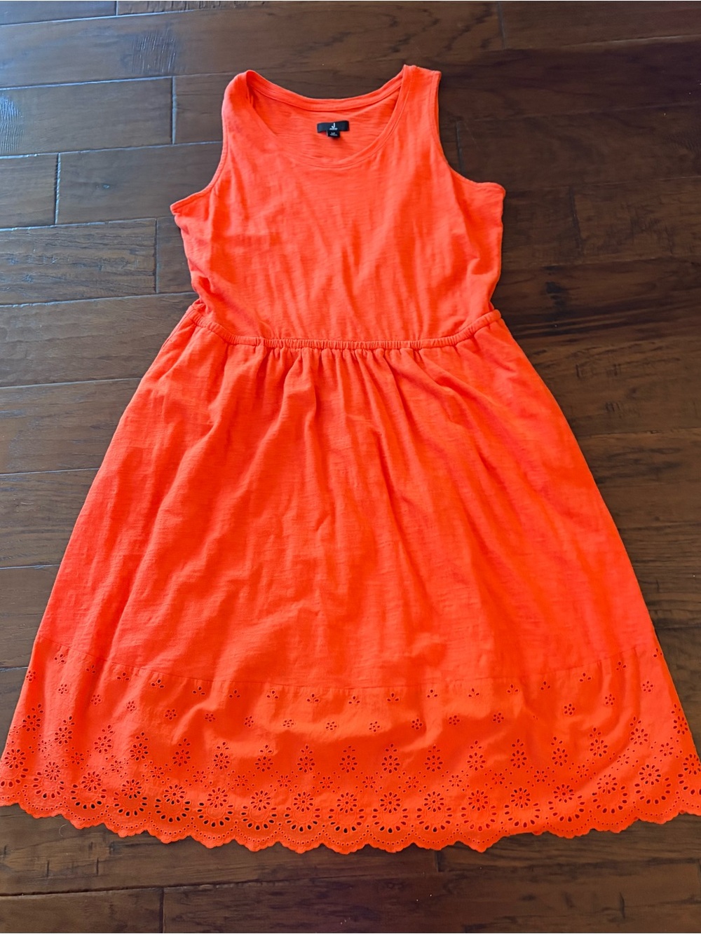 Jason Wu PETITE Orange Sleeveless Eyelet-Hem Dress
